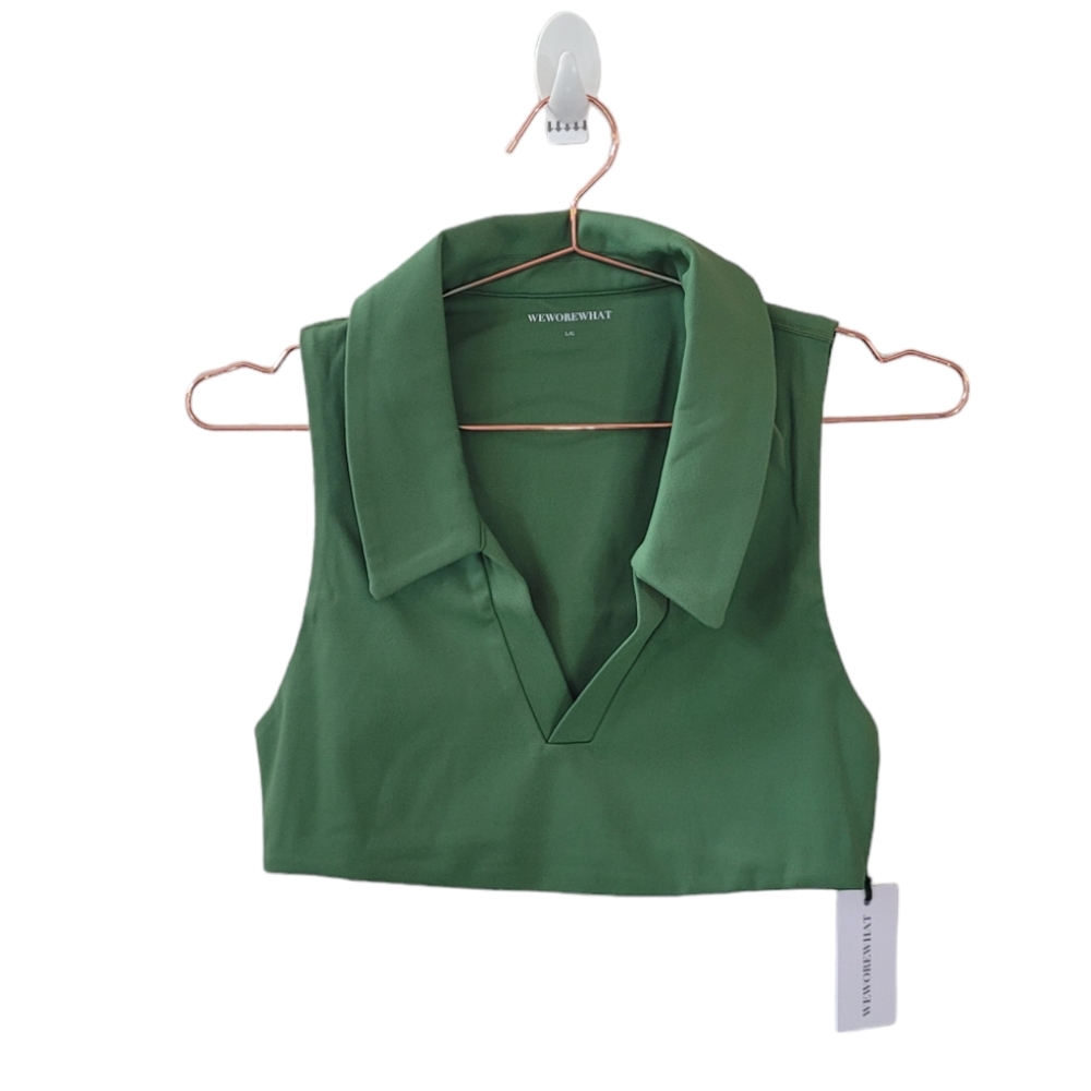 WeWoreWhat Court Green Polo Bra Top Size L‎